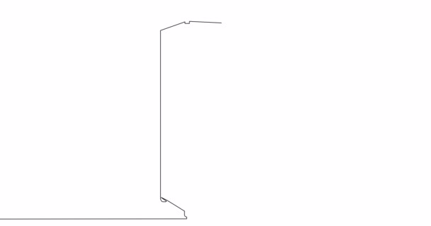 Автоматическая Рисование Линии Анимации Холодильник Непрерывный Одна Линия Нарисовал Концепт — стоковое видео