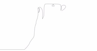 Akıllı telefon ekranında kendi kendine çizim çizimi canlandırma mezuniyet başlığı Çevrimiçi öğrenme aralıksız tek satır çizilmiş konsept video