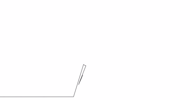 Samokreslící Čára Animace Papíru Pin Pushpin Kontinuální Jedna Čára Nakreslený — Stock video