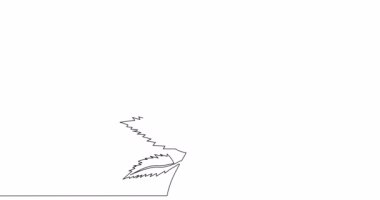 Kendinden çizim çizimi animasyonu Gül çiçeği sürekli tek bir çizgi çizili konsept video