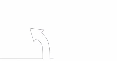 Kişisel çizim çizimi erkek işçi iş hedefine ulaşmak için tırmanıyor sürekli tek çizgi çizilmiş konsept video