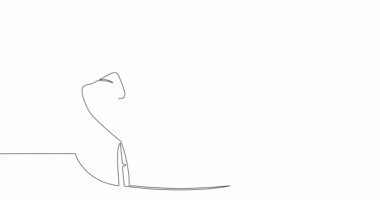 Otomatik çizim çizimi animasyon işadamı çalışması sürekli tek bir çizgi çizilmiş konsept videoda gevşedi