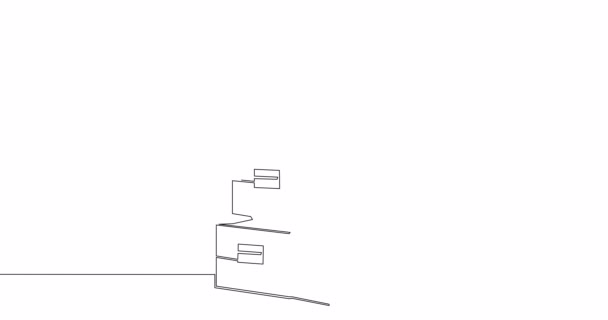 Автоматична Анімація Лінії Малювання Великого Офісного Файлового Кабінету Безперервна Одна — стокове відео