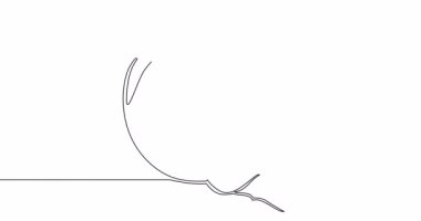 Kendi kendine çizim çizimi animasyonu dilimlenmiş ve sağlıklı elmalar sürekli tek bir çizgi çizilmiş konsept video.