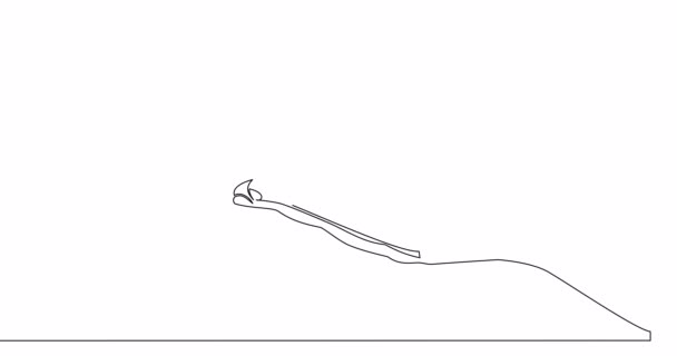 Animación Línea Dibujo Automático Mano Sosteniendo Arquero Objetivo Con Flechas — Vídeos de Stock