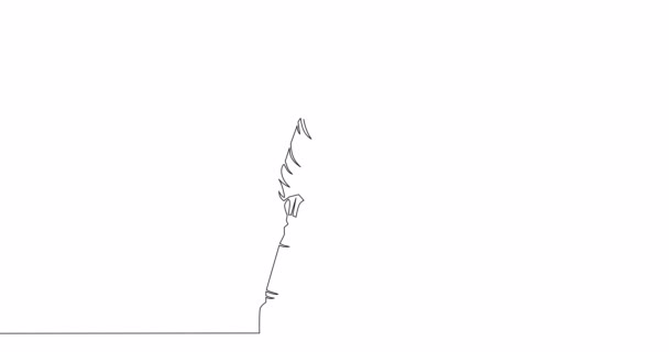 自己描画ラインアニメーション レトロインカフェと羽連続1本のライン描画コンセプトビデオ — ストック動画