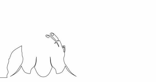 Саморисование Линии Анимации Отчаянный Бизнесмен Финансового Кризиса Падения График Непрерывной — стоковое видео