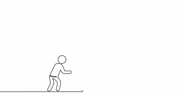 Анимация Линии Саморисования Бизнесмены Держащие Символ Валюты Долларовая Рецессия Экономика — стоковое видео