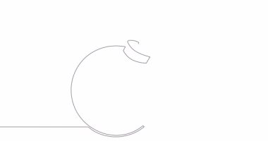 Otomatik çizim çizgisi animasyonu Fiyat Şok Yuvarlak Bombası, yanan fitil, patlayan yüzdelik bomba, tek çizgi konsept video.