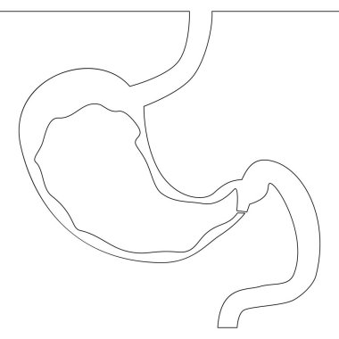 Mide 'nin Sindirim Enerjisi ikon vektör illüstrasyon konseptinin Görsel İfadesini çizen kesintisiz tek bir çizgi