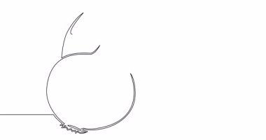 Kendi çizim hattı animasyonu Soğan tüm ampul ve yarısı kesintisiz tek çizgi çizilmiş konsept video