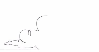 Kendi çizim çizgisi animasyon nüfus artışı ve doğum oranı grafiği sürekli tek bir çizgi çizili konsept video