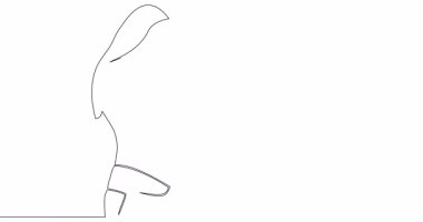 Kendi kendine çizim çizimi animasyonu Doğum oranları grafiğini düşüren hamilelik ve doğum sorunları Tek çizgi çizilmiş konsept video