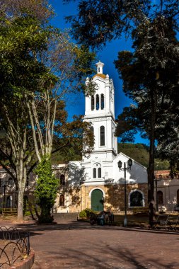 The church of Santa Barbara was erected in 1665 to evangelize the indigenous people who lived in the then Usaquen reservation. In 1742 it was remodeled and the reservation gave way to a white town. After Independence, the church was the center of the clipart