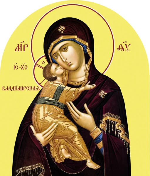 Meryem Ana Nın Ortodoks Simgesi Vladimir — Stok fotoğraf