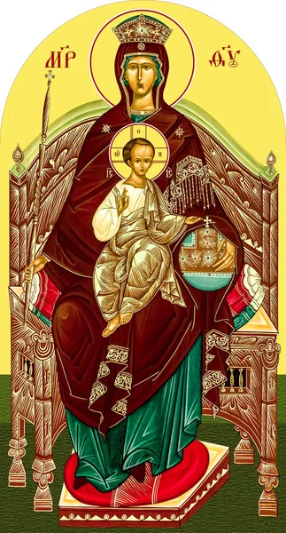 Православна Ікона Божа Матір Успенська Порушення — стокове фото