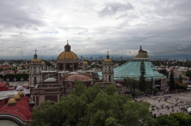 Mexico City 'nin panoramik manzarası Meksika' daki villa bazilikasından