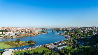Haliç panorama üzerinden Pierre Loti, Istanbul, Türkiye.