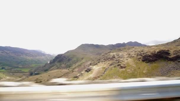 Video Beautiful Pen Pass Snowdonia North Wales Landscape Wide Angle — Stock Video