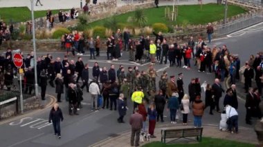 CONWY, WALES  NOVEMBER  14 2021: Conwy Remembrance Day Parade, North Wales, remembering the war dead. Two of Two.