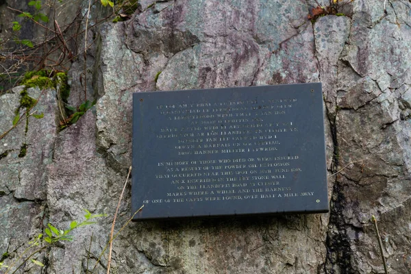 Pamiątka Katastrofie Cwm Glo 1869 Park Narodowy Llanberis Eryri Lub — Zdjęcie stockowe