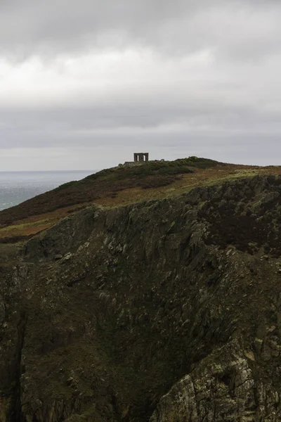 Anglesey North Coastal Path Gales Camino Otoño Otoño Con Torre —  Fotos de Stock