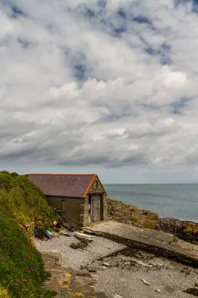Vecchia Stazione Salvataggio Casa Ora Abbandonata Ridondante Moelfre Anglesey Galles — Foto Stock
