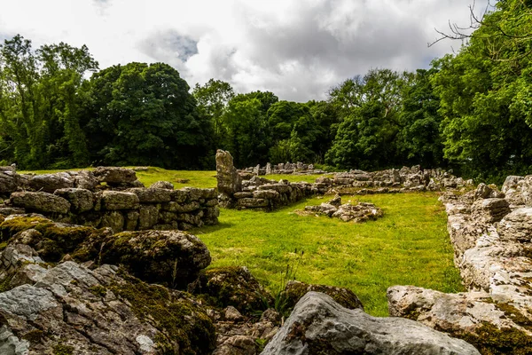 Remains of Din Lligwy, or Din Llugwy ancient village, Near Moelfre, Anglesey, North Wales, UK, landscape.