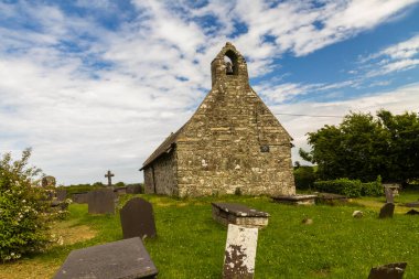 St Pabos Church, Llanbabo, Anglesey, Wales. A medieval chapel, landscape clipart