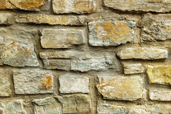 Stěna Lemována Šedými Béžovými Kameny — Stock fotografie