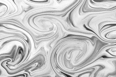 Girdap desenleri ve dokulu doğrusal detayları olan siyah ve beyaz bir doku..