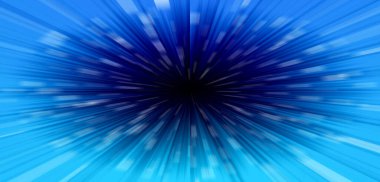 Soyut mavi radyal patlama deseni hız, enerji ve gelecekteki hareketi simgeliyor..