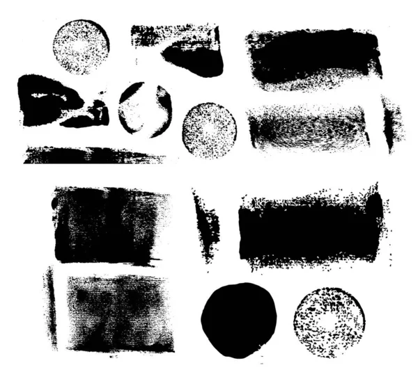 Brush Strokes Vector Collection Painted Texture Elements Isolated Dry Brush — Stock Vector