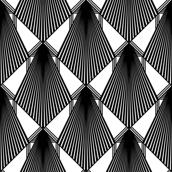 Art Deco Tapéta Fekete Fehér Zökkenőmentes Mintát Üvöltő Húszas Évek — Stock Vector