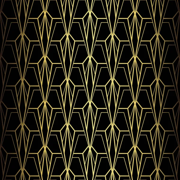 Art Deco Pattern Vector Background 1920S Style Gold Black Texture — Stockový vektor