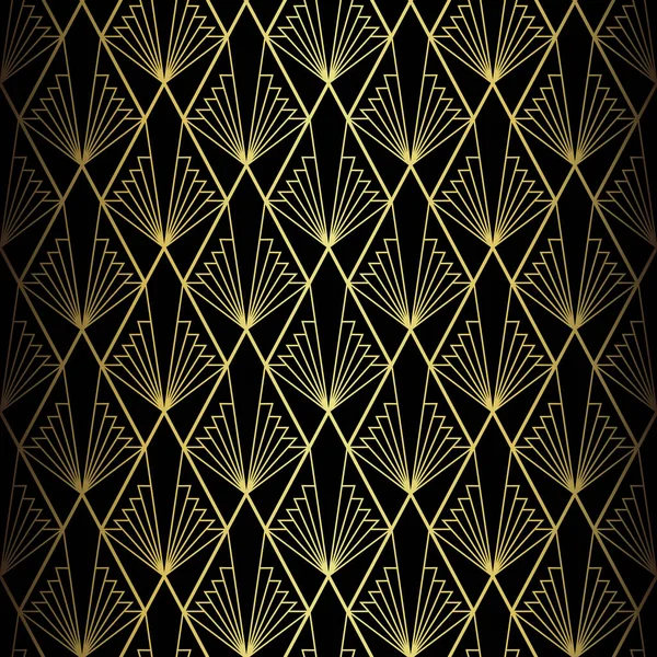 Art Deco Pattern Vector Background 1920S Style Gold Black Texture — Stock Vector