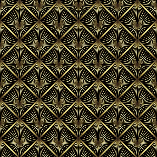 Art Deco Pattern Vector Background 1920S Style Gold Black Texture — Archivo Imágenes Vectoriales