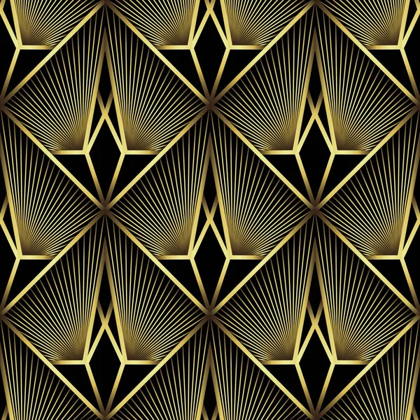Art Deco Pattern Vector Background 1920S Style Gold Black Texture — 스톡 벡터