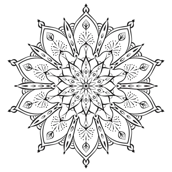 Blomma Mandala Teckningar För Barn Uppkopplad Intrikatera Symmetrisk Blommig Form — Stock vektor