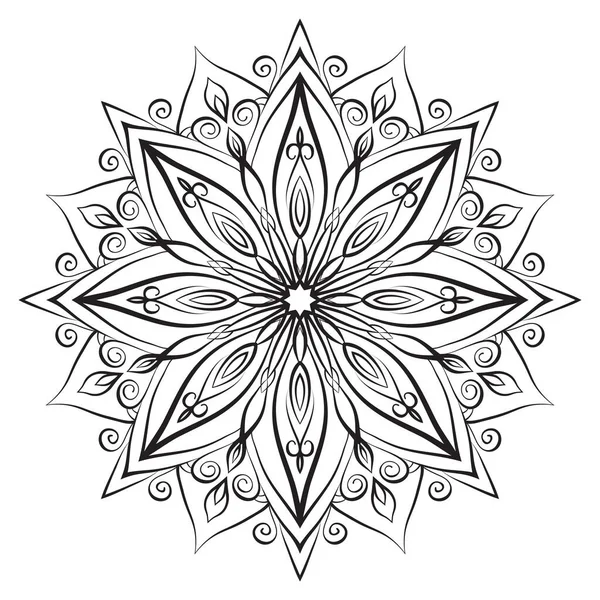 Blomma Mandala Teckningar För Barn Uppkopplad Intrikatera Symmetrisk Blommig Form — Stock vektor