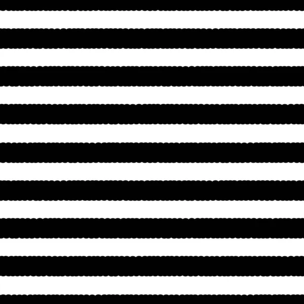 黑色和白色条纹图案 每个条纹的波纹边缘 无缝隙背景 — 图库矢量图片