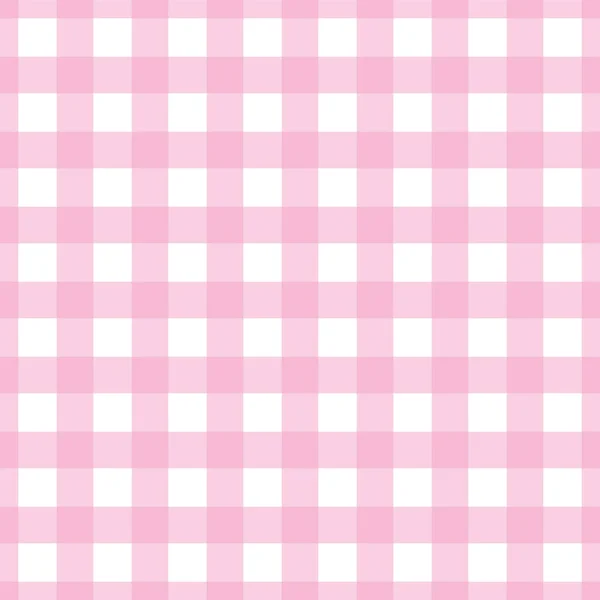 Gingham Rosa Sfondo Senza Cuciture Nei Colori Rosa Chiaro Bianco — Vettoriale Stock