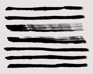 Brush strokes vector. Painted lines collection. Grunge borders set. clipart