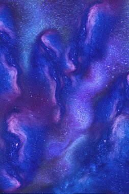 Yıldızlı gece gökyüzü arka planı. Yıldızlarla dolu arka planda koyu mavi Samanyolu
