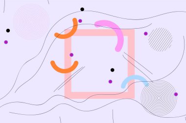 Soyut çok renkli kağıt minimalizmi. Kopya uzayı ile geometrik şekiller ve çizgiler 