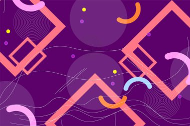 Soyut çok renkli kağıt minimalizmi. Kopya uzayı ile geometrik şekiller ve çizgiler 