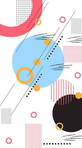 Abstrakter Retro Geometrischer Hintergrund Farbverlauf Plakat Mit Den Flachen Figuren — Stockvektor