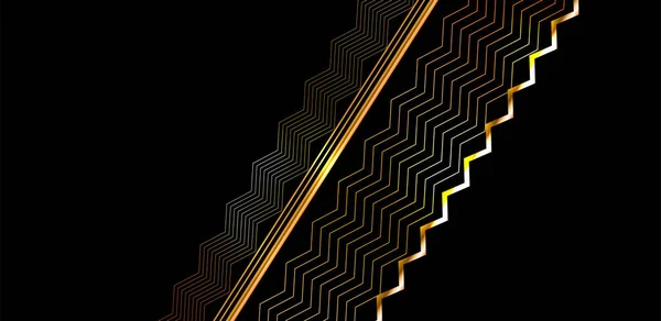 Donkere Achtergrond Met Gouden Lijnen Gouden Lijnen Grafisch Design Element — Stockvector