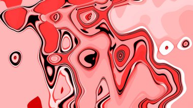 Çeşitli renkli şekil ve element tasarımlı soyut kırmızı arkaplan. Pankart tasarımı