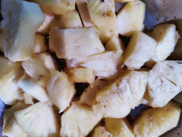 Fette Ananas Sfondo Bianco — Foto Stock